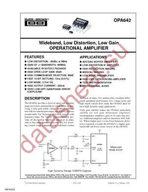 OPA642PB datasheet  